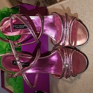 1990s sparkly pink rinstone sandles